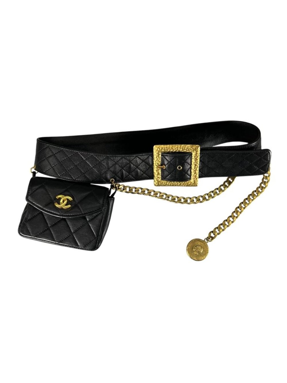 Chanel Quilted Waist Bag Lambskin Black